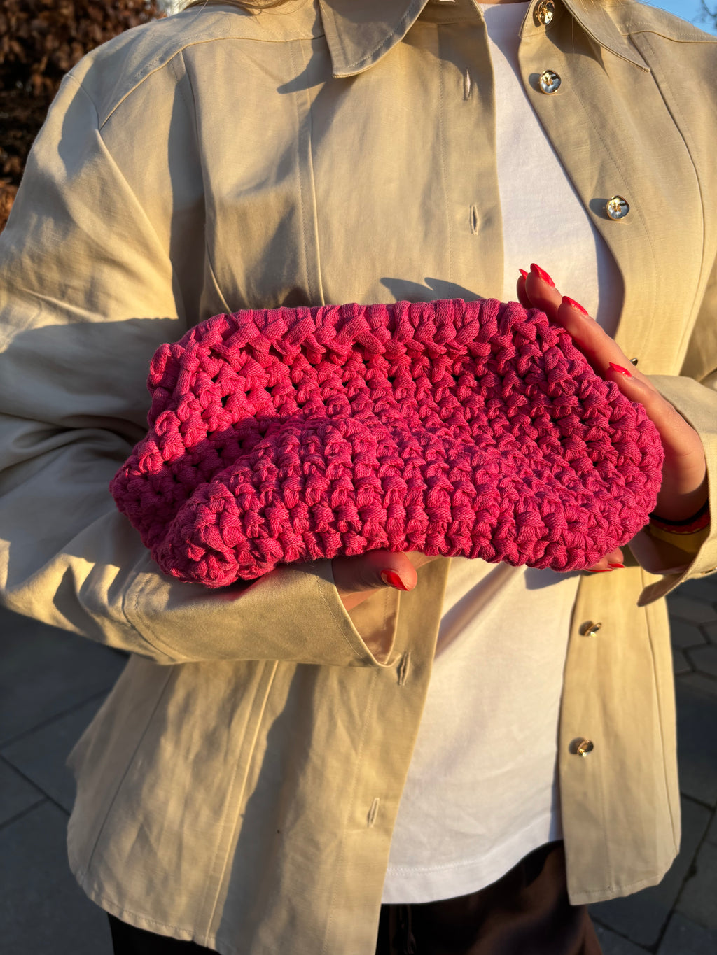 Crochet Clutch - Pink