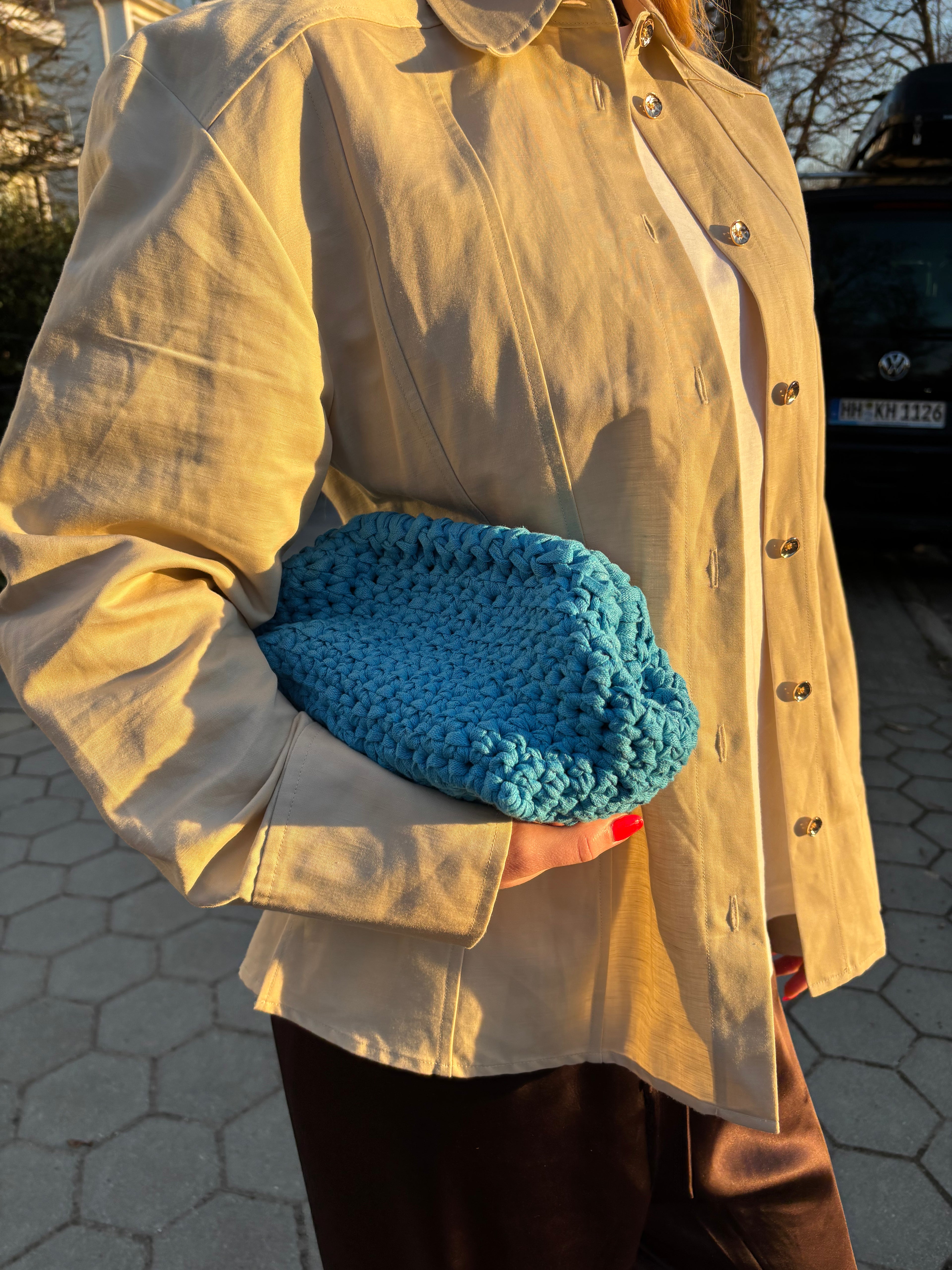 Crochet Clutch - Light Blue