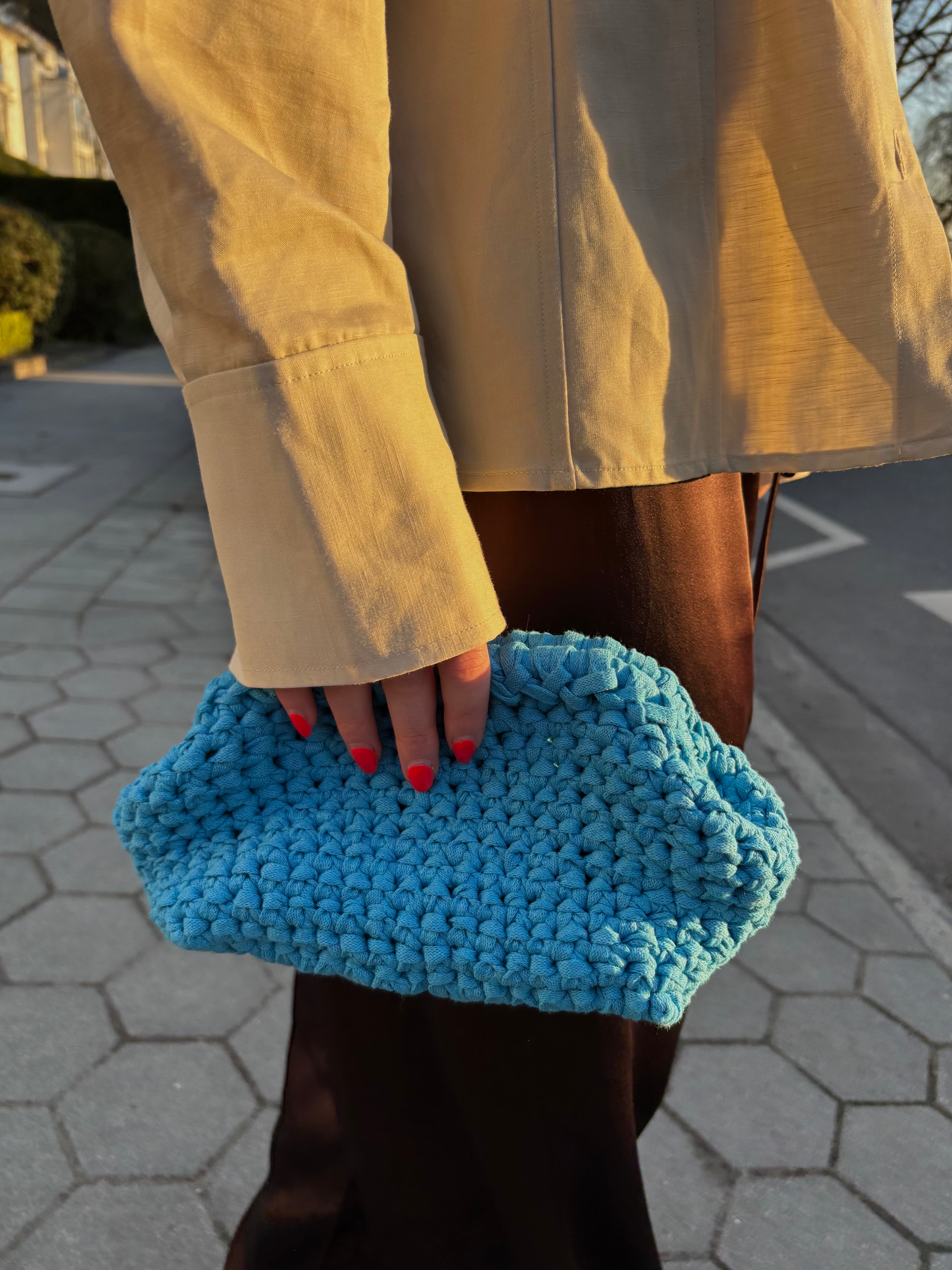 Crochet Clutch - Light Blue