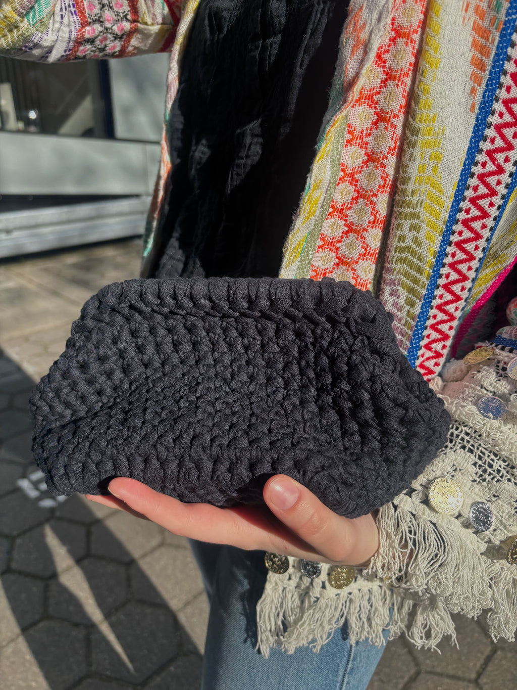 Crochet Clutch - Midnight Blue