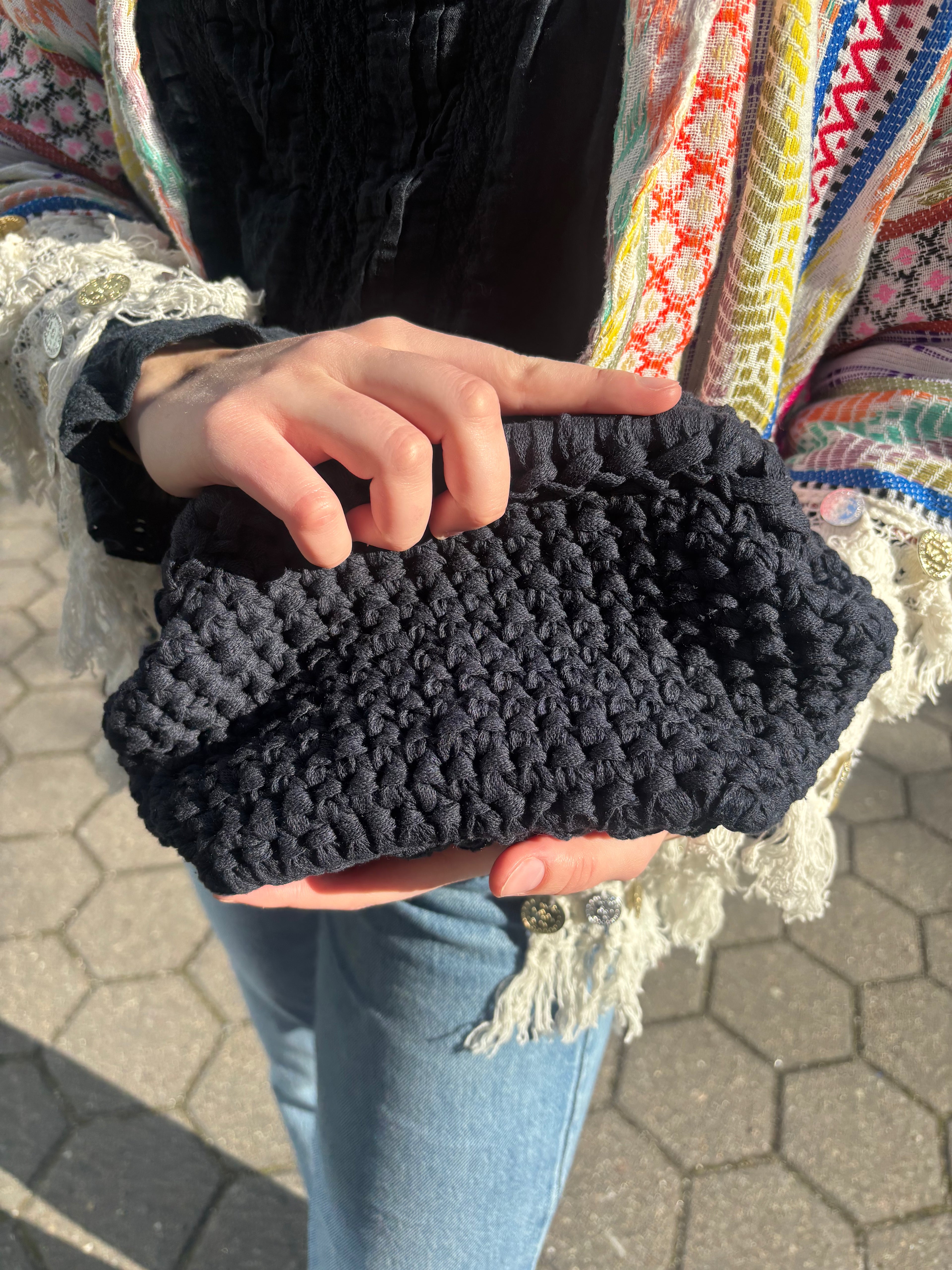 Crochet Clutch - Midnight Blue