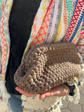 Crochet Clutch - Taupe
