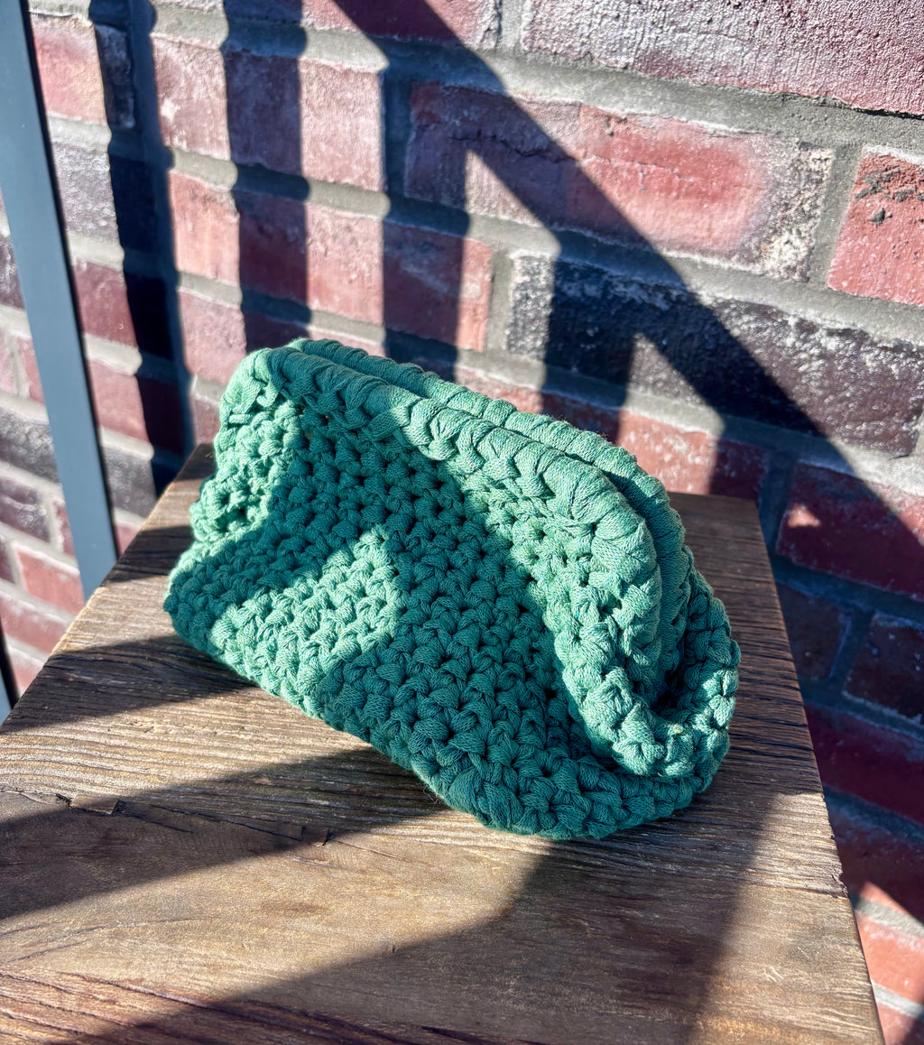 Crochet Clutch - Forest Green