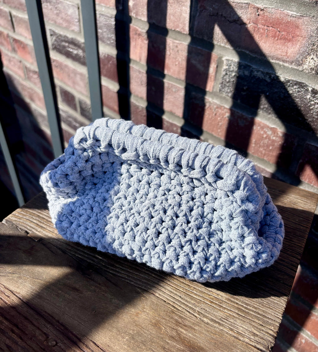 Crochet Clutch - Light Grey